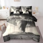 Erosebridal Tornado 7 Pcs Comforter Set Full Size,Natural Disaster Bed in a Bag with Flat Sheet and Fitted Sheet for Kids Teens Adult,Horror Theme Bedding Set with Pillowcase and Sham Reversible