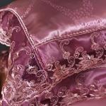 PYCLIFE Elegant European Paisley Damask Design Fabric Jacquard Weave Duvet Cover 3 Piece Quilt Cover Bedding Set (Pale Mauve, King)