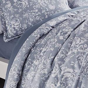 SLEEP ZONE Bedding Duvet Cover Sets Printed Pattern Elegant Peony 120gsm 1 Pillowcase Ultra Soft Zipper Closure Corner Ties, Blue, Twin (68 x 90 inch | 1 Pillow Sham)