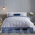 SLEEP ZONE Bedding Duvet Cover Sets Printed Pattern Elegant Peony 120gsm 1 Pillowcase Ultra Soft Zipper Closure Corner Ties, Blue, Twin (68 x 90 inch | 1 Pillow Sham)