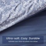 SLEEP ZONE Bedding Duvet Cover Sets Printed Pattern Elegant Peony 120gsm 1 Pillowcase Ultra Soft Zipper Closure Corner Ties, Blue, Twin (68 x 90 inch | 1 Pillow Sham)