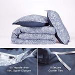SLEEP ZONE Bedding Duvet Cover Sets Printed Pattern Elegant Peony 120gsm 1 Pillowcase Ultra Soft Zipper Closure Corner Ties, Blue, Twin (68 x 90 inch | 1 Pillow Sham)