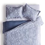 SLEEP ZONE Bedding Duvet Cover Sets Printed Pattern Elegant Peony 120gsm 1 Pillowcase Ultra Soft Zipper Closure Corner Ties, Blue, Twin (68 x 90 inch | 1 Pillow Sham)