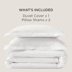Bedsure Luxury Hotel Duvet Cover Queen Size, 100% White Cotton Rope Weave Bedding Set, Includes 1 Duvet Cover 90x90 Inches with Hidden Zipper & 2 Pillow Shams, Comforter Sold Separately