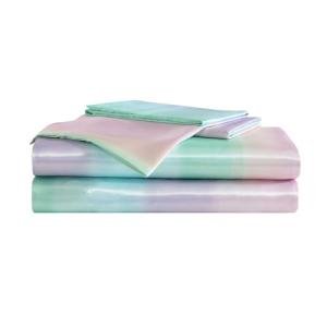 Betsey Johnson - Full Bed Sheets, Satin Bedding Set with Matching Pillowcases, Wrinkle & Fade Resistant, Silky Smooth for Healthy Hair (Pastel Ombre Blue)