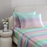 Betsey Johnson - Full Bed Sheets, Satin Bedding Set with Matching Pillowcases, Wrinkle & Fade Resistant, Silky Smooth for Healthy Hair (Pastel Ombre Blue)