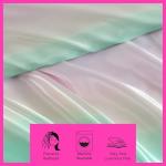 Betsey Johnson - Full Bed Sheets, Satin Bedding Set with Matching Pillowcases, Wrinkle & Fade Resistant, Silky Smooth for Healthy Hair (Pastel Ombre Blue)