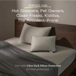 Coop Home Goods Ultra Tech Waterproof Mattress Protector Queen, Smooth Top Mattress Pad, Waterproof Mattress Cover, 18" Deep, Machine Washable Mattress Topper, Noiseless Comfort (60x80)