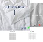100% Egyptian Cotton Duvet Cover Set King Size, Waffle Weave Duvet Cover, 600 TC Soft Breathable Luxury Textured Bedding Set for All Season, 3 PCS, 1 Duvet Cover and 2 Pillowcases, White, 104"x90"