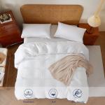 100% Egyptian Cotton Duvet Cover Set King Size, Waffle Weave Duvet Cover, 600 TC Soft Breathable Luxury Textured Bedding Set for All Season, 3 PCS, 1 Duvet Cover and 2 Pillowcases, White, 104"x90"