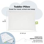 Toddler Pillow with Pillowcase - 13x18 My Little Dreamy Kids Travel Bed Pillows for Sleeping, Organic Cotton Small Pillowcase, Soft & Breathable, Machine Washable, Toddlers 2-5 Years Old (KeaFriends)