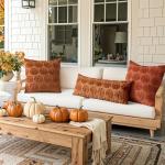 MIULEE Fall Throw Pillow Covers 18x18 Set of 2 Autumn Decorations Dark Rust Pumpkin Accent Pillowcase for Outdoor Porch Sofa Couch Bed Living Room Plush Faux Fur Halloween Farmhouse Home Decor