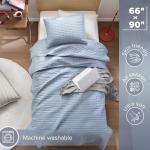 Comfort Spaces Kienna Quilt Set- Double Sided Stitching Design Summer Blanket, Lightweight, Soft, All Season Bedding Layer, Matching Sham, Blue, Coverlet Twin/Twin XL(66"x90") 2 Piece