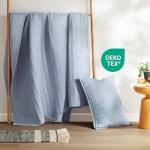 Comfort Spaces Kienna Quilt Set- Double Sided Stitching Design Summer Blanket, Lightweight, Soft, All Season Bedding Layer, Matching Sham, Blue, Coverlet Twin/Twin XL(66"x90") 2 Piece
