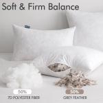 MIULEE Pillow Inserts 22x22 Inch Set of 2, Feather Mix Polycotton with Cotton Fabric Square Decorative Throw Pillows for Couch Bed Sofa
