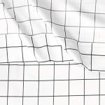 Amazon Basics Soft Microfiber 4-Piece Bed Sheet Set with Elastic Side Pockets, Full, Black Grid, Geometric