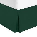 Clara Clark Pleated Bed Skirt - 14 inch Tailored Drop - Luxury Microfiber Dust Ruffle - Includes 8 Pins, King Size, Hunter Green