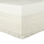 Lush Decor Boho Fringe 15-Inch Tailored Drop Easy Fit Bedskirt, Queen, Off-White