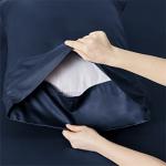 Bedsure GentleSoft Queen Sheet Set, Rayon Derived from Bamboo, Cooling Sheets, Breathable & Soft, Deep Pocket Up to 16 Inches, Hotel Luxury Silky Bedding for Hot Sleepers, Navy
