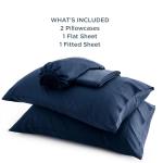 Bedsure GentleSoft Queen Sheet Set, Rayon Derived from Bamboo, Cooling Sheets, Breathable & Soft, Deep Pocket Up to 16 Inches, Hotel Luxury Silky Bedding for Hot Sleepers, Navy
