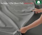 California Design Den Luxury King Size Flat Sheet Only - 100% Cotton, 600 Thread Count, Soft and Breathable Top Sheet, Sateen Weave, Hotel Quality, Featuring Foot Side Indicator - Mist Grey