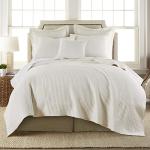Levtex Home Queen Size Faux Linen Dust Ruffle, 16-inch Drop with Box Pleat