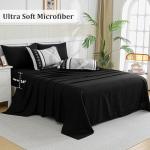 Anibedding Black Comforter Set Full Size,8 Pieces Boho Bed in a Bag Patchwork Striped Comforter Set, Soft Microfiber Bedding Set for All Season(78"×90")