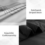 Anibedding Black Comforter Set Full Size,8 Pieces Boho Bed in a Bag Patchwork Striped Comforter Set, Soft Microfiber Bedding Set for All Season(78"×90")