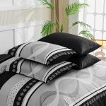 Anibedding Black Comforter Set Full Size,8 Pieces Boho Bed in a Bag Patchwork Striped Comforter Set, Soft Microfiber Bedding Set for All Season(78"×90")