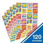 Carson Dellosa 120 Inspirational Stickers for Kids, 6 Sheets of Incentives With Positive Affirmations for Prizes, Reward Chart, School Supplies for Teachers, Classroom Must Haves