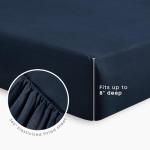 Wake In Cloud - Minky Dot Toddler Bedding Set for Boys Girls, 4 Pieces Soft Crib Bed Set Including Comforter, Sheets and Pillowcase, Reversible with Fleece and Microfiber, Navy Blue
