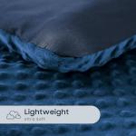Wake In Cloud - Minky Dot Toddler Bedding Set for Boys Girls, 4 Pieces Soft Crib Bed Set Including Comforter, Sheets and Pillowcase, Reversible with Fleece and Microfiber, Navy Blue