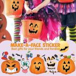 JOYIN 36 PCS Halloween Pumpkin Stickers, Party Favor for Kids, Art Crafts Party Supplies, Pumpkin Decorating Face Sticker Sheets with 9 Designs, Halloween Goodies Classroom Activities Games