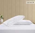 LANE LINEN Bed Pillows Standard Size Set of 2, Medium Soft Support Gusseted Hotel Pillows, Down Alternative Standard Pillow for Side Sleepers, Machine Washable, Comfortable for Quality Sleep - White
