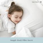 LANE LINEN Bed Pillows Standard Size Set of 2, Medium Soft Support Gusseted Hotel Pillows, Down Alternative Standard Pillow for Side Sleepers, Machine Washable, Comfortable for Quality Sleep - White