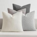 MIULEE Pack of 4 Decorative Textured Boucle Throw Pillow Covers 20x20 Inch Neutral Grey Accent Solid Pillow Cases Couch Cushion Covers for Modern Farmhouse Boho Chair Sofa Bed Livingroom Home Decor