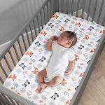 Bedtime Originals Woodland Friends Animals Mint/Gray 5-Piece Crib Bedding Set