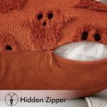 MIULEE Halloween Pillow Covers Cute Ghost Spooky Throw Pillows Set of 2 Soft Plush Faux Fur Fall Decorative Cushion Covers for Couch Sofa Bed Porch Living Room Autumn Decor 18x18 inch Burnt Orange