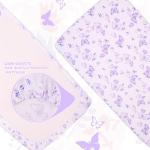 Cloele Crib Bedding Set for Girls, 3 Pieces Floral Butterfly Baby Bedding Set -Includes Comforter Fitted Sheet Crib Skirt,Standard Size Nursery Baby Crib Set for Girls,Purple