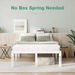 Novilla Queen Size Bed Frame, 14 Inch Metal Platform Bed Frame Queen Size with Storage Space Under Bed, Heavy Duty Steel Slat Support, Easy Assembly, No Box Spring Needed, White