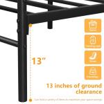 VECELO Queen Size Bed Frame, Metal Bed Platform with Headboard, Sturdy Steel Slats Support, No Box Spring Needed/Noise-Free,Easy Assembly, Black