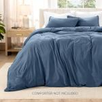 Bare Home Microfiber Duvet Cover Set - Ultra Soft Washed Microfiber - King/California King - Linen-Like Look - Easy Care - Breathable Fabric - Our Softest Duvet Cover Set (King/Cal King, Bering Sea)