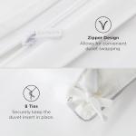 Bedsure Silky Cooling Duvet Cover Queen Size - Lightweight 100% Rayon Derived from Bamboo Comforter Cover Set for Hot Sleepers, Breathable & Moisture-Wicking Bedding Set, Pure White