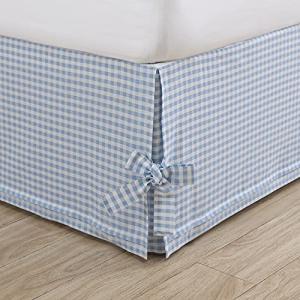 Laura Ashley Home - Cotton Ruffled Bedskirt, Lightweight & Classic Style (Hedy Blue, Twin)