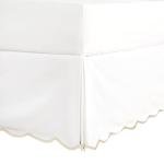 HIG Off White Chic Queen Bed Skirt - Easy Fit Scallop Edge Pleated Bedskirts, 14 Inch Drop Anti-Slip Dust Ruffle, Thick Fabric for Enhanced Privacy, Pre-Washed for Long-Lasting Use(N60022)