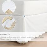 HIG Off White Chic Queen Bed Skirt - Easy Fit Scallop Edge Pleated Bedskirts, 14 Inch Drop Anti-Slip Dust Ruffle, Thick Fabric for Enhanced Privacy, Pre-Washed for Long-Lasting Use(N60022)