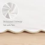 HIG Off White Chic Queen Bed Skirt - Easy Fit Scallop Edge Pleated Bedskirts, 14 Inch Drop Anti-Slip Dust Ruffle, Thick Fabric for Enhanced Privacy, Pre-Washed for Long-Lasting Use(N60022)