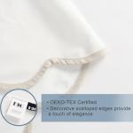 HIG Off White Chic Queen Bed Skirt - Easy Fit Scallop Edge Pleated Bedskirts, 14 Inch Drop Anti-Slip Dust Ruffle, Thick Fabric for Enhanced Privacy, Pre-Washed for Long-Lasting Use(N60022)