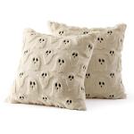 MIULEE Halloween Pillow Covers Cute Ghost Spooky Throw Pillows Set of 2 Soft Plush Faux Fur Decorative Cushion Covers for Couch Sofa Bed Porch Living Room Halloween Decor 18x18 inch Beige