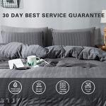 AveLom Queen Duvet Cover Set, 3 Pieces - 90 x 90 in, Dark Gray Microfiber with Zipper and Ties